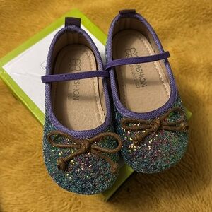 Toddler/Little Girls Mary Jane Silver Ballerina Flats